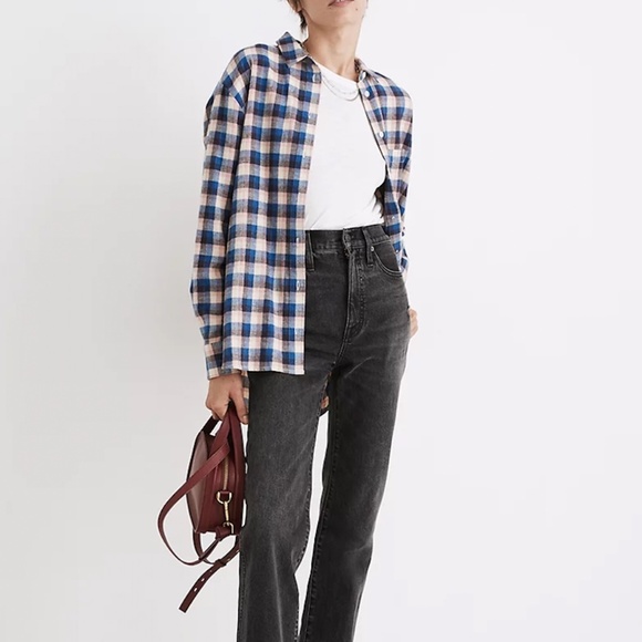 Madewell Tops - EUC Madewell Flannel Sunday Shirt in Delgany Plaid Size Medium
